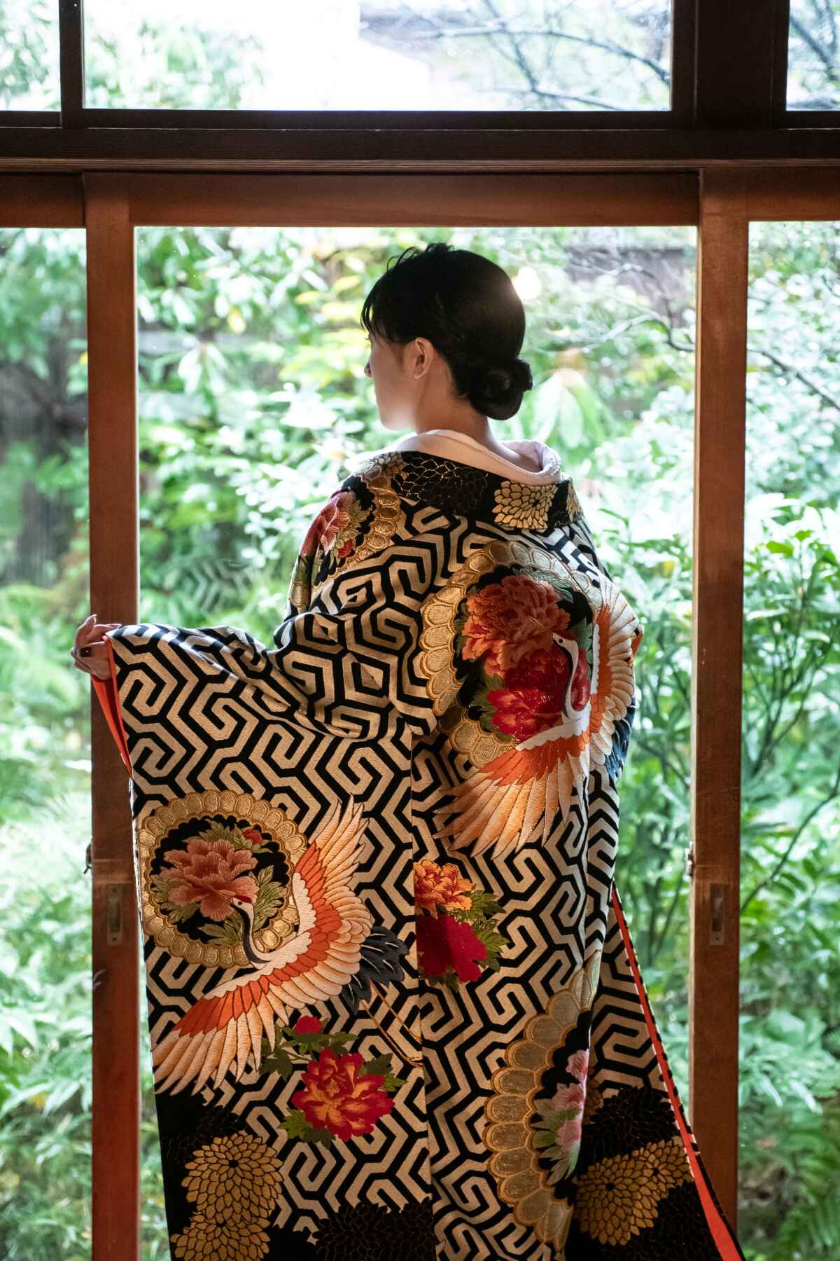 鳴門鶴に菊花